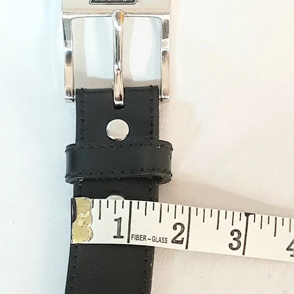 💎Dickies Genuine Black Leather Belt 46 to 48 Waist Curved Strap